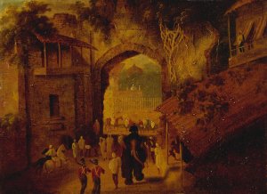 East Gateway, Patna by Sir Charles D'Oyly Oil Painting