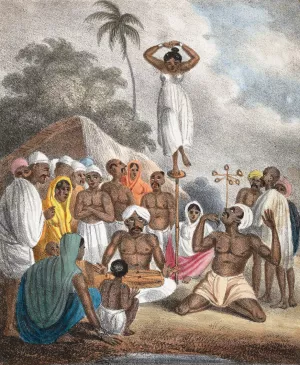 Indian Jugglers by Sir Charles D'Oyly Oil Painting