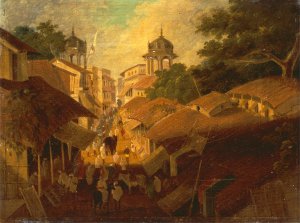 Street in Patna by Sir Charles D'Oyly Oil Painting
