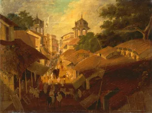 Street in Patna by Sir Charles D'Oyly Oil Painting