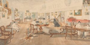 The Summer Room in the Artist's House at Patna by Sir Charles D'Oyly Oil Painting