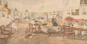 The Summer Room in the Artist's House at Patna by Sir Charles D'Oyly Oil Painting