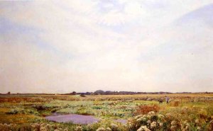 Spring Landscape with a Shepherd and His Dog