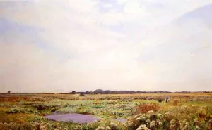 Spring Landscape with a Shepherd and His Dog