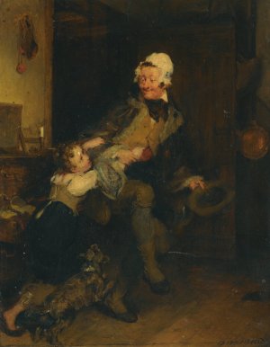 Grandma's Cap by Sir David Wilkie Oil Painting