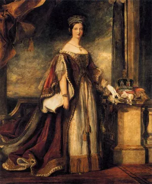 Queen Victoria Detail by Sir David Wilkie - Oil Painting Reproduction