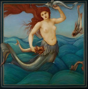 A Sea-Nymph by Sir Edward Coley Burne-Jones Oil Painting