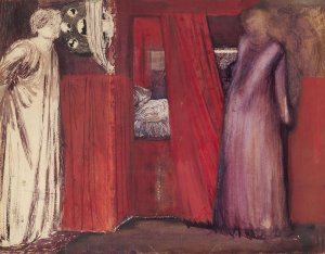 Fair Rosamund and Queen Eleanor by Sir Edward Coley Burne-Jones Oil Painting