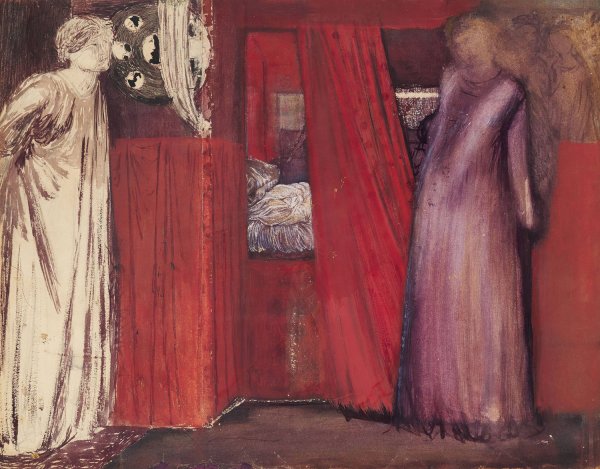 Fair Rosamund and Queen Eleanor  by Sir Edward Coley Burne-Jones - Hand-Painted Oil Painting Reproduction