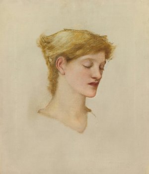 Head Of A Woman by Sir Edward Coley Burne-Jones Oil Painting