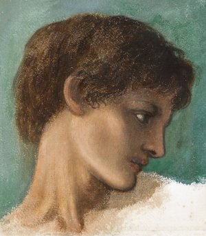 Head of a Young Man by Sir Edward Coley Burne-Jones Oil Painting