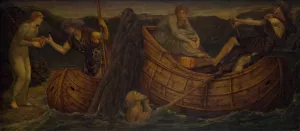 Psyche giving the Coin to the Ferryman of the Styx Oil painting by Sir Edward Coley Burne-Jones