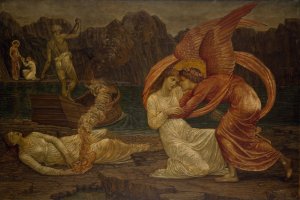 Psyche receiving the Casket from Proserpine by Sir Edward Coley Burne-Jones Oil Painting