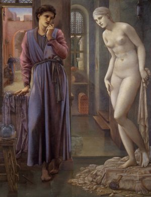Pygmalion And The Image - The Hand Refrains by Sir Edward Coley Burne-Jones Oil Painting