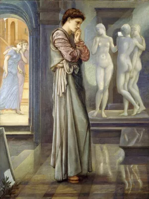 Pygmalion And The Image - The Heart Desires by Sir Edward Coley Burne-Jones Oil Painting