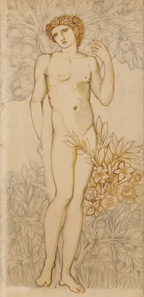The Angels of the Hierarchy - Male Nude - Imago Dei 'In the Image of God - Adam' by Sir Edward Coley Burne-Jones Oil Painting