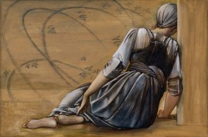 The Briar Rose Series - Study for 'The Garden Court' II by Sir Edward Coley Burne-Jones Oil Painting