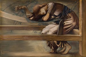 The Briar Rose Series - Study for 'The Garden Court' V by Sir Edward Coley Burne-Jones Oil Painting
