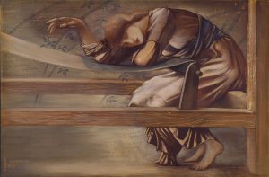 The Briar Rose Series - Study for 'The Garden Court' by Sir Edward Coley Burne-Jones Oil Painting