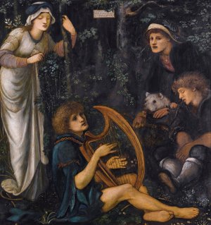 The Madness of Sir Tristram by Sir Edward Coley Burne-Jones Oil Painting