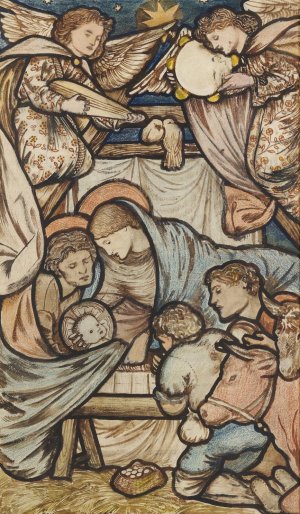 The Nativity by Sir Edward Coley Burne-Jones Oil Painting