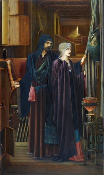 The Wizard  by Sir Edward Coley Burne-Jones - Hand-Painted Oil Painting Reproduction