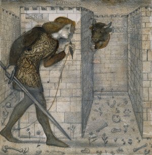 Theseus and the Minotaur in the Labyrinth by Sir Edward Coley Burne-Jones Oil Painting
