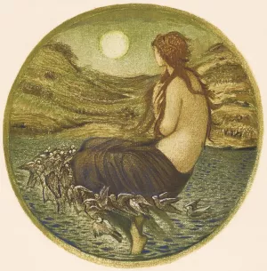Venus Looking Glass Oil painting by Sir Edward Coley Burne-Jones