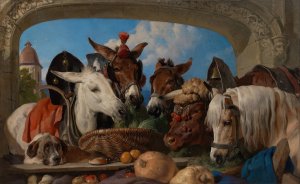 A Group of Animals, Geneva by Sir Edwin Henry Landseer Oil Painting