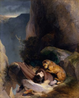 Attachment by Sir Edwin Henry Landseer Oil Painting