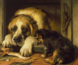 Doubtful Crumbs by Sir Edwin Henry Landseer Oil Painting