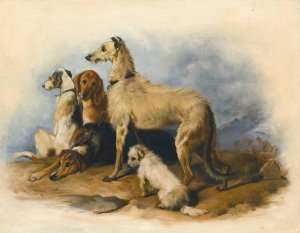 Highland Dogs by Sir Edwin Henry Landseer Oil Painting