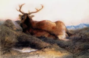 A Stag at Tarbet painting by Sir Edwin Landseer