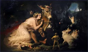 Scene from A Midsummer Nights Dream Titania and Bottom by Sir Edwin Landseer - Oil Painting Reproduction
