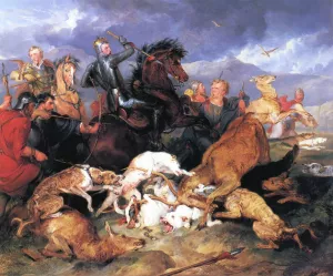 The Hunting of Chevy Chase by Sir Edwin Landseer - Oil Painting Reproduction