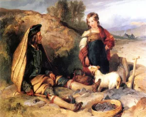 The Stonebreaker and His Daughter by Sir Edwin Landseer - Oil Painting Reproduction
