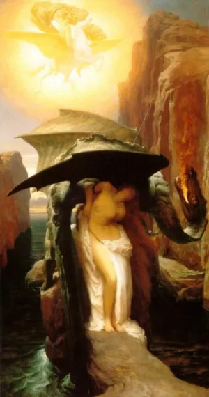 Perseus and Andromeda also known as Ruggiero & Angelica by Sir Frederick Lord Leighton Oil Painting