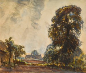 Landscape With Trees by Sir George Clausen Oil Painting