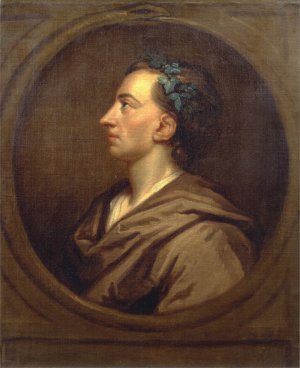 Alexander Pope Profile, Crowned With Ivy by Sir Godfrey Kneller Oil Painting