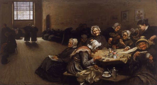 Main Product Photo of Eventide- A Scene at the Westminster Union Painting by Sir Hubert Von Herkomer