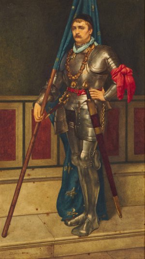 The Knight by Sir James Dromgole Linton Oil Painting
