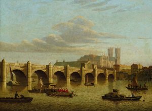 Westminster Bridge by Sir John Dean Paul (Follower) Oil Painting
