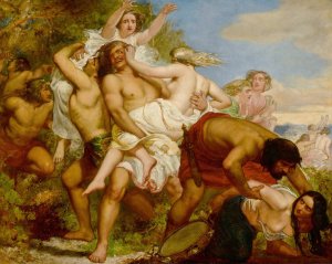 The tribe of Benjamin seizing the daughters of Shiloh in the vineyards by Sir John Everett Millais Oil Painting