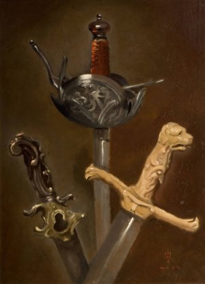 Three Swordhilts by Sir John Everett Millais Oil Painting