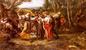 Old Age and Youth by Sir John Gilbert Oil Painting