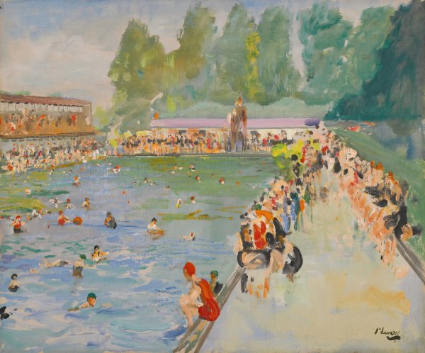 Chiswick Baths by Sir John Lavery - Hand-Painted Oil Painting Reproduction