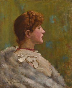 Girl In A Fur Wrap by Sir John Lavery Oil Painting
