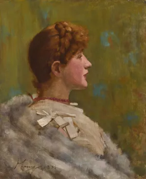 Girl In A Fur Wrap Oil painting by Sir John Lavery