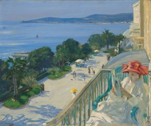 The Terrace, Cap d'Ail by Sir John Lavery Oil Painting