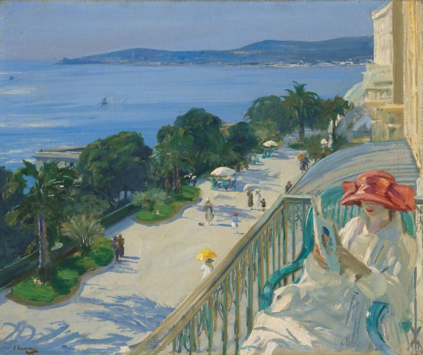 The Terrace, Cap d'Ail  by Sir John Lavery - Hand-Painted Oil Painting Reproduction